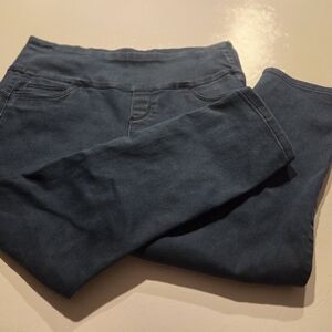 Katies Stretch Calf/Ankle Length Dark Blue Jeggings (w/Zipper) Capris Size 12